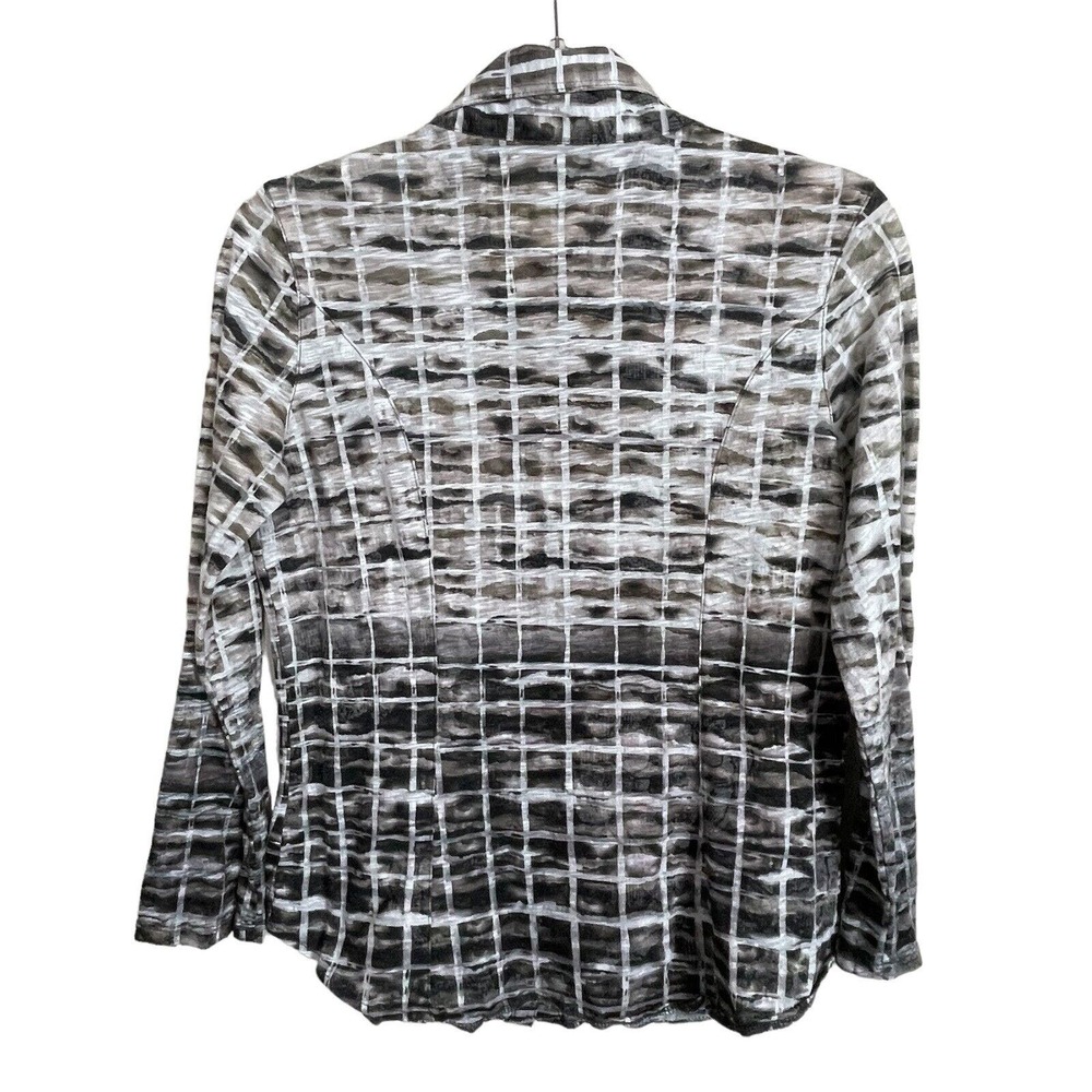 David Cline Carson Women's S Snap Down Gray Black Silver Long Sleeve Shirt - Picture 3 of 4